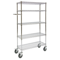 Push Cart, Chrome Plated, 30' x 60" x 14", 800 lbs. Capacity Fastek