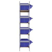 Wide Span Shelving with Jumbo Plastic Bins, Steel, Boltless, 800 lbs. Capacity, 66" W x 72" H x 18" D Fastek