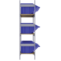 Wide Span Shelving with Jumbo Plastic Bins, Steel, Boltless, 800 lbs. Capacity, 66" W x 60" H x 18" D Fastek