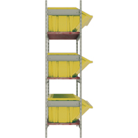 Wide Span Shelving with Jumbo Plastic Bins, Steel, Boltless, 800 lbs. Capacity, 66" W x 60" H x 18" D Fastek