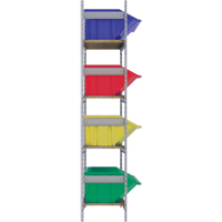 Wide Span Shelving with Jumbo Plastic Bins, Steel, Boltless, 800 lbs. Capacity, 66" W x 72" H x 18" D Fastek