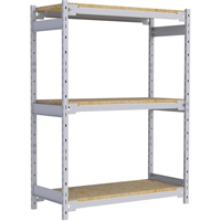 Wide Span Record Storage Shelving, Steel, 3 Shelves, 42" W x 18" D x 60" H Fastek