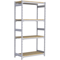 Wide Span Record Storage Shelving, Steel, 4 Shelves, 42" W x 18" D x 84" H Fastek