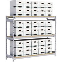 Wide Span Record Storage Shelving, Steel, 3 Shelves, 72" W x 18" D x 60" H Fastek