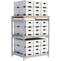 Wide Span Record Storage Shelving, Steel, 3 Shelves, 42" W x 32" D x 60" H RN011 | Fastek