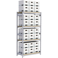 Wide Span Record Storage Shelving, Steel, 4 Shelves, 42" W x 18" D x 84" H RN012 | Fastek
