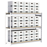 Wide Span Record Storage Shelving, Steel, 3 Shelves, 72" W x 18" D x 60" H, Add-On Kit RN144 | Fastek