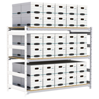 Wide Span Record Storage Shelving, Steel, 3 Shelves, 72" W x 32" D x 60" H, Add-On Kit RN145 | Fastek