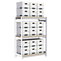 Wide Span Record Storage Shelving, Steel, 3 Shelves, 42" W x 18" D x 60" H, Add-On Kit RN148 | Fastek