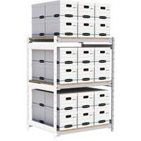 Wide Span Record Storage Shelving, Steel, 3 Shelves, 42" W x 32" D x 60" H, Add-On Kit RN149 | Fastek