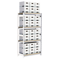 Wide Span Record Storage Shelving, Steel, 4 Shelves, 42" W x 18" D x 84" H, Add-On Kit RN150 | Fastek