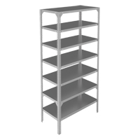 Shelving Unit, Galvanized Steel, Slotted Angle, 300 lbs. Capacity, 48" W x 84" H x 12" D Fastek