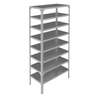 Shelving Unit, Galvanized Steel, Slotted Angle, 300 lbs. Capacity, 48" W x 96" H x 12" D Fastek