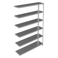 Shelving Unit, Galvanized Steel, Slotted Angle, 300 lbs. Capacity, 48" W x 72" H x 12" D Fastek