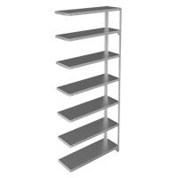 Shelving Unit, Galvanized Steel, Slotted Angle, 400 lbs. Capacity, 36" W x 84" H x 12" D Fastek