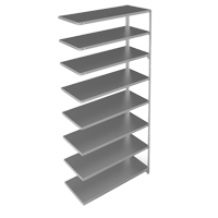 Shelving Unit, Galvanized Steel, Slotted Angle, 275 lbs. Capacity, 48" W x 96" H x 18" D Fastek