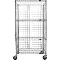 Enclosed Wire Shelf Cart, Chrome Plated, 48" x 69" x 24", 800 lbs. Capacity RN563 | Fastek