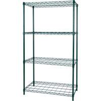 Dry Rack Shelving, 4 Tiers, 36" W x 63" H x 18" D Fastek