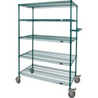 Wire Shelf Push Cart, Epoxy Finish, 60" x 69" x 24", 600 lbs. Capacity RN803 | Fastek