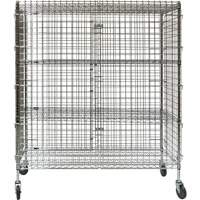 Security Cart, Chrome Plated, 60" x 69" x 24", 500 lbs. Capacity Fastek