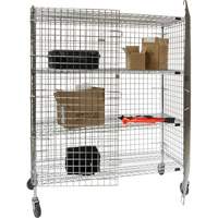 Security Cart, Chrome Plated, 60" x 69" x 24", 500 lbs. Capacity Fastek