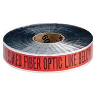 "Fiber Optic Line" Identoline&reg; Underground Warning Tape, 2" W x 1000' L, Black on Orange Fastek
