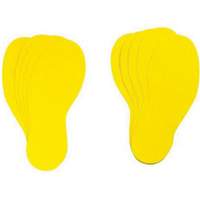 Floor Marking Labels, Footprint, 12" L x 3.75" W, Yellow, Vinyl Fastek