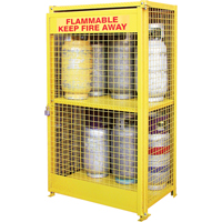 Gas Cylinder Cabinets, 12 Cylinder Capacity, 44" W x 30" D x 74" H, Yellow SAF847 | Fastek