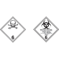 Toxic Materials TDG Shipping Labels, 4" L x 4" W, Black on White SAG872 | Fastek