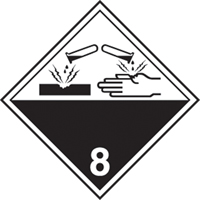Corrosive Materials TDG Shipping Labels, 4" L x 4" W, Black on White SAG882 | Fastek