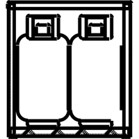 Aluminum LPG Cylinder Locker Storage, 4 Cylinder Capacity, 30" W x 32" D x 33-1/2" H, Silver Fastek