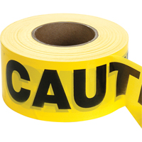 Barricade Tape, English, 3" W x 1000' L, 2 mils, Black on Yellow Fastek