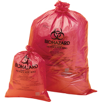 Biohazard Disposal Bags - Orange-Red, Bio-Hazard, 19" L x 14" W, 0.0317 mm, 200 /pkg. SAM046 | Fastek