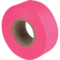 Flagging Tape, 1.1875" W x 150' L, Fluorescent Pink SAM830 | Fastek