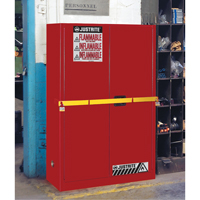High Security Flammables Safety Cabinet with Steel Bar, 45 gal., 2 Shelves Fastek