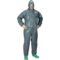2.0 Mil CRFR Hooded Coveralls, Small, Grey, FR Treated Fabric Fastek