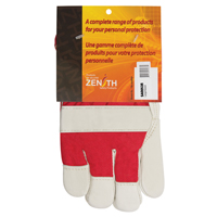 Red & White Premium Winter-Lined Fitters Gloves, Large, Grain Cowhide Palm, Boa Inner Lining Fastek