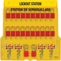 Station de verrouillage, Cadenas Thermoplastique, Capacit&eacute; de 20, Cadenas Compris Fastek