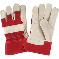 Premium Dry-Palm Fitters Gloves, Large, Grain Cowhide Palm, Cotton Inner Lining Fastek
