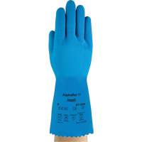 AlphaTec&reg; 87-029 Gloves, Size Small/7, 12" L, Rubber Latex, Nylon Inner Lining, 50-mil Fastek