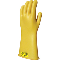 Yellow Natural Rubber Insulating Gloves, ASTM Class 2, Size 8, 16" L Fastek
