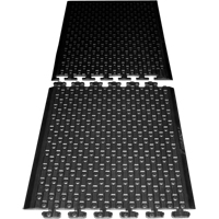 Rejuvenator Connect No. 502 Matting, Polyurethane, 3' W x 3' L, 5/8" Thick, Black Fastek