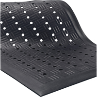 Cushion Station Mats, Slotted, 2' x 3-1/5' x 9/16", Black, Nitrile Fastek