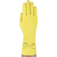 VersaTouch&reg; 297 Gloves, Size Medium/8, 12" L, Rubber Latex, Flock-Lined Inner Lining, 20-mil Fastek