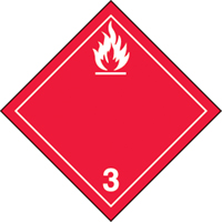 TDG Shipping Labels, Class 3, Flammable Liquids, Paper Fastek