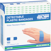 Bandages, Rectangular/Square, 3", Plastic Metal Detectable, Sterile Fastek