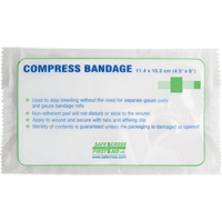 Compress Bandages, Crepe Tails, Cut to Size L x 4-1/2" W Fastek