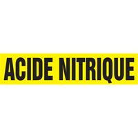 "Acid Nitrique" Pipe Marker, Self-Adhesive, 4" H x 24" W, Black on Yellow Fastek