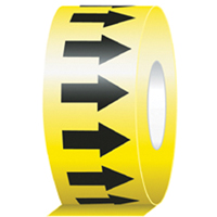 Directional Flow Arrow Tapes, 104', Black on Yellow Fastek