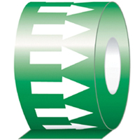 Directional Flow Arrow Tapes, 108', White on Green Fastek
